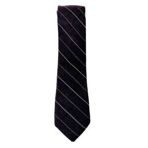 Bachrach Mens Silk Necktie Silk Blend Burgundy Diagonal Pinstripes